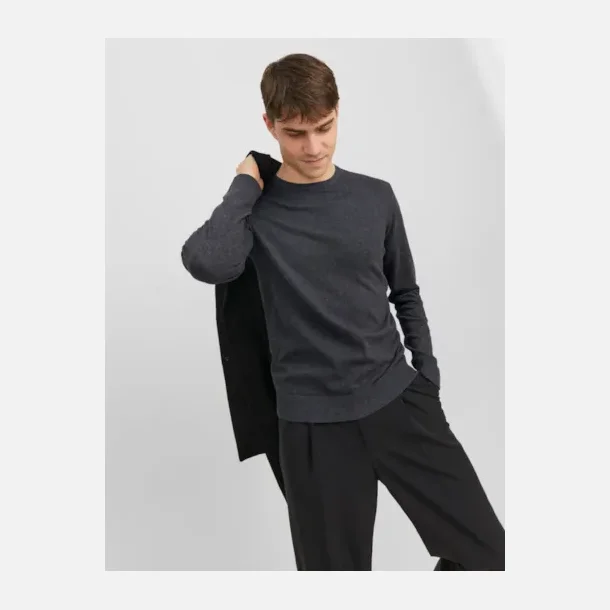 Jack &amp; Jones Emil strik crew neck dark grey melange