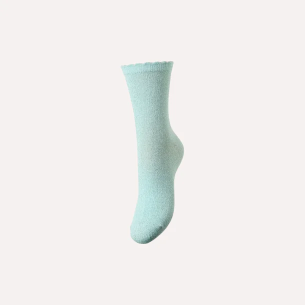 Pieces Sebby Glitter Long Socks Dusty Aqua