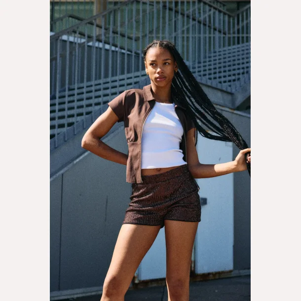 Noisy May  Scarlett Mini Shorts Chocolate Brown