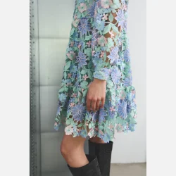 Noella Star LS Dress Blue Mix