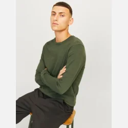 Jack &amp; Jones Emil strik crew neck olive night