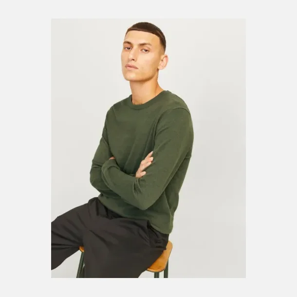Jack &amp; Jones Emil strik crew neck olive night