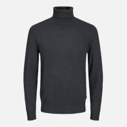 Jack &amp; Jones Emil strik rullekrave dark grey melange