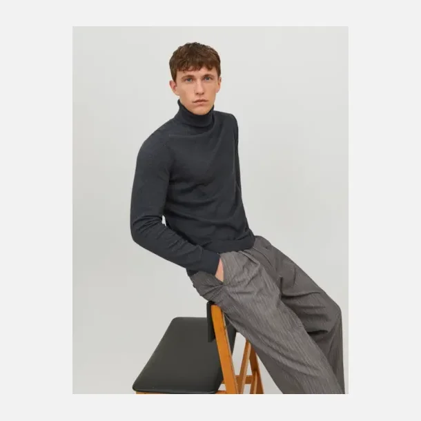 Jack &amp; Jones Emil strik rullekrave dark grey melange