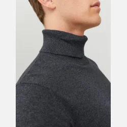 Jack &amp; Jones Emil strik rullekrave dark grey melange