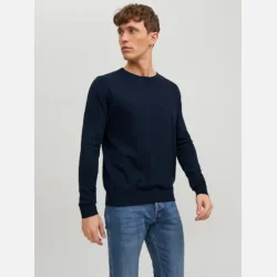 Jack &amp; Jones Emil strik crew neck navy