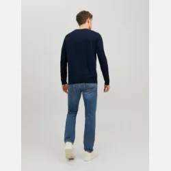 Jack &amp; Jones Emil strik crew neck navy