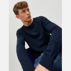 Jack &amp; Jones Emil strik crew neck navy