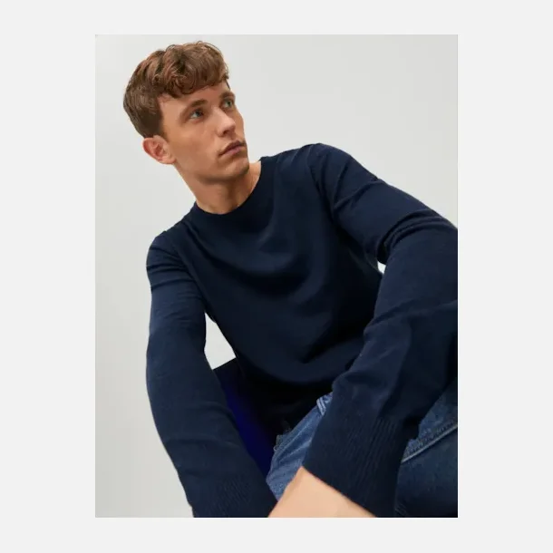 Jack &amp; Jones Emil strik crew neck navy