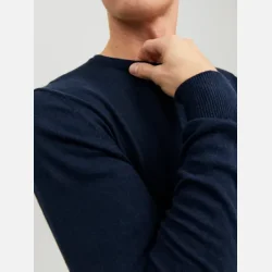 Jack &amp; Jones Emil strik crew neck navy