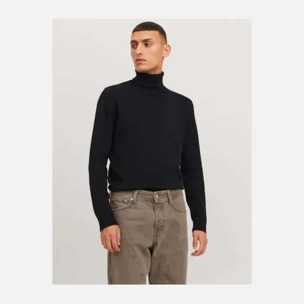 Jack &amp; Jones Emil strik rullekrave sort