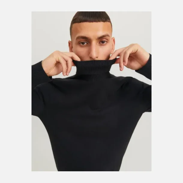 Jack &amp; Jones Emil strik rullekrave sort