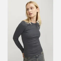 JJXX Freya LS Rib Tee Dark Grey