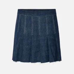 Pieces Fabia  plisse nederdel denim