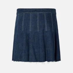 Pieces Fabia  plisse nederdel denim