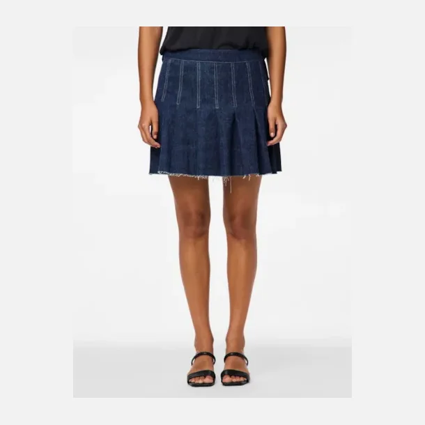 Pieces Fabia  plisse nederdel denim