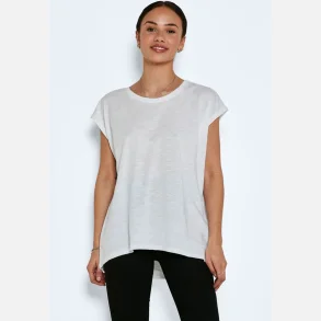 Noisy May Mathilde S/S Loose Long Top White 