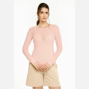 Liberte Essentiel Mesh LS Tshirt Rose