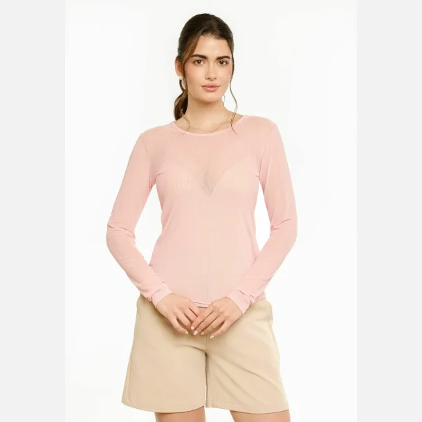 Liberte Essentiel Mesh LS Tshirt Rose
