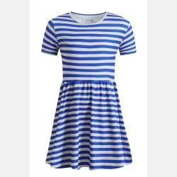 Liberte Essentiel Ami Alma babydoll dress stripe ivory cobolt