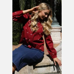 Liberte Essentiel Flora LS Blouse Flower Bordeaux