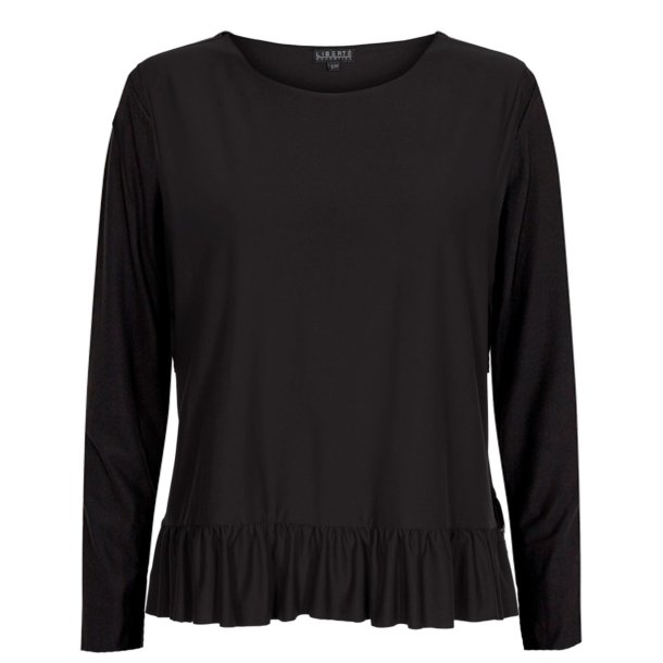 Liberte Essentiel Alma Frill bluse sort