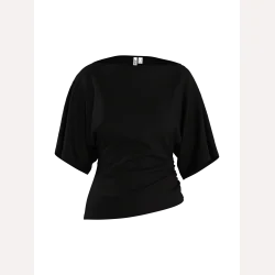 HYPEDROP Yuri SS Draped Top Black