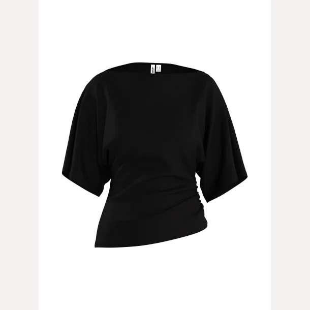 HYPEDROP Yuri SS Draped Top Black