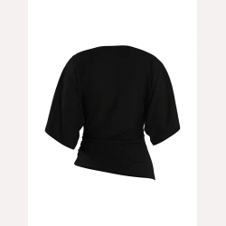 HYPEDROP Yuri SS Draped Top Black