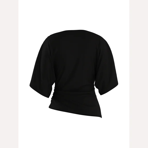 HYPEDROP Yuri SS Draped Top Black