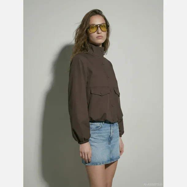 PREORDER HYPEDROP Lucia High-Neck Shacket Chocolate