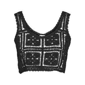 Noisy May Jolie S/L Crochet MG Top Black 