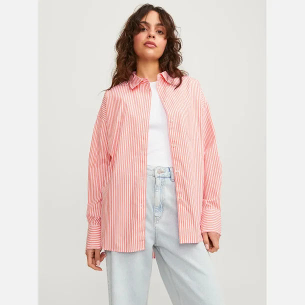 JJXX Jamie relaxed poplin skjorte peach echo
