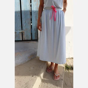 Liberte Essentiel Alma Loose Skirt Blue Creme Small Stripes
