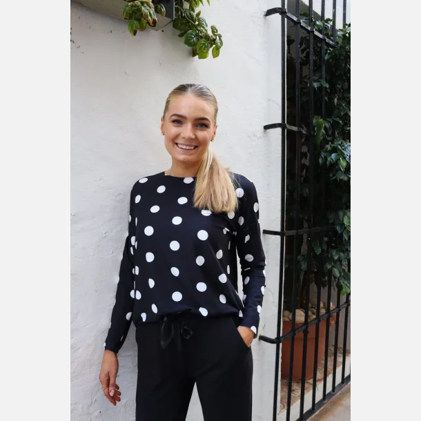 Liberte Essentiel Alma Bluse Black Big Dot