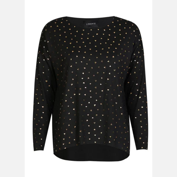 Liberte Top Black Gold Heart