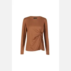 Liberte Essentiel Alma LS Twist Tshirt Milk Chocolate