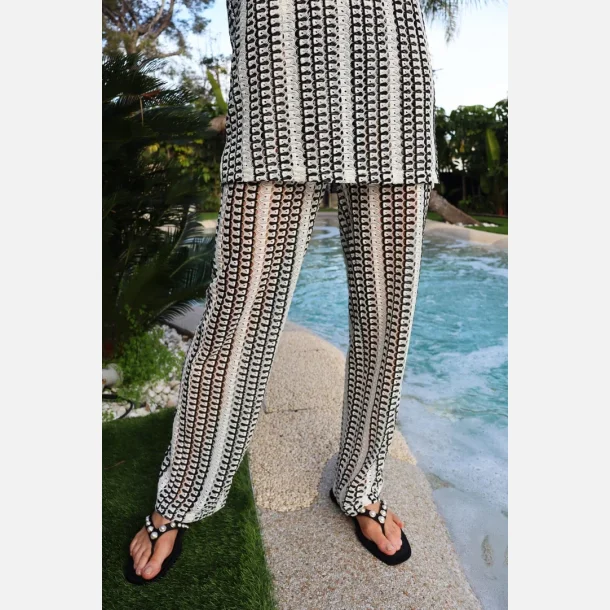 Liberte Essentiel Croc Pants Black Creme Stripe