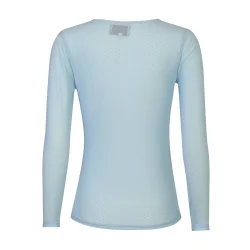 Liberte Essentiel Mesh LS Tshirt Light Blue Small Flock Dot