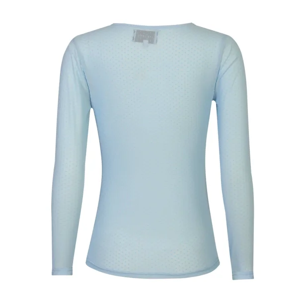 Liberte Essentiel Mesh LS Tshirt Light Blue Small Flock Dot