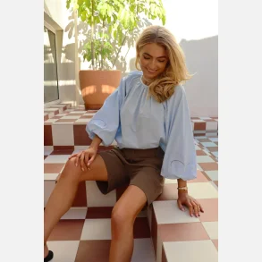 Liberte Essentiel Rikke Balloone Blouse Baby Blue