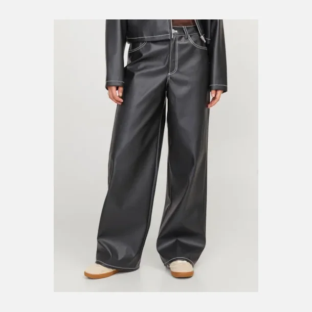 JJXX Lila Tokyo high waist PU bukser sort