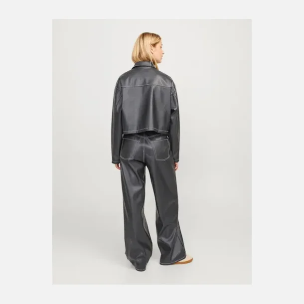 JJXX Lila Tokyo high waist PU bukser sort