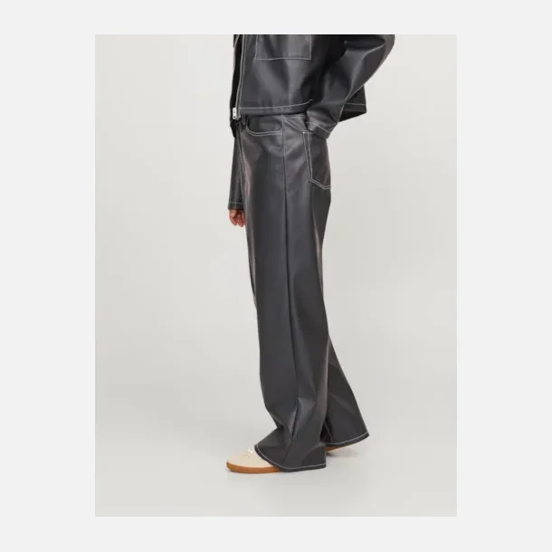 JJXX Lila Tokyo high waist PU bukser sort