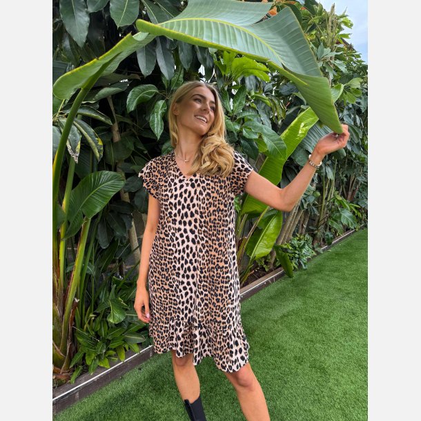 PREORDER Liberte Essentiel Alma U Tshirt Frill Dress Lux Leo Neon Orange