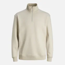 Jack &amp; Jones Bradley sweat half zip moonbeam