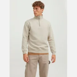 Jack &amp; Jones Bradley sweat half zip moonbeam