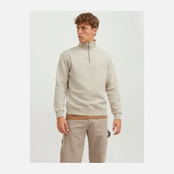 Jack &amp; Jones Bradley sweat half zip moonbeam