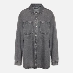 Noisy May Alva L/S Denim Shacket Medium Grey Denim
