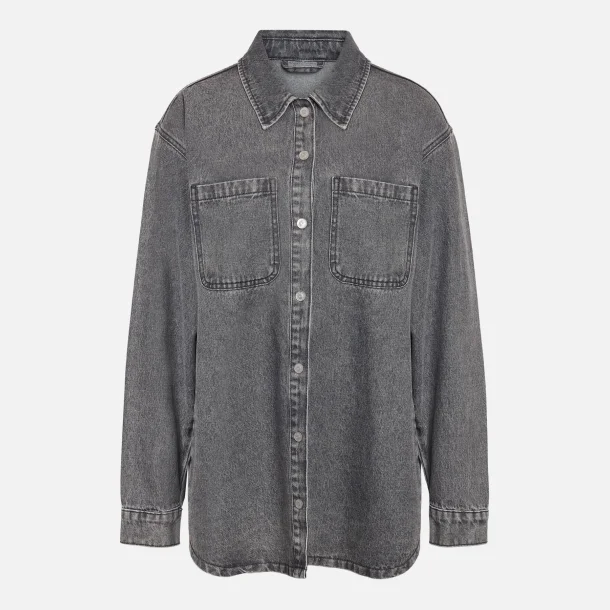 Noisy May Alva L/S Denim Shacket Medium Grey Denim